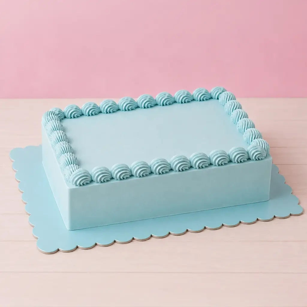 Dual-colour cake board with reversible pastel lilac and blue surfaces