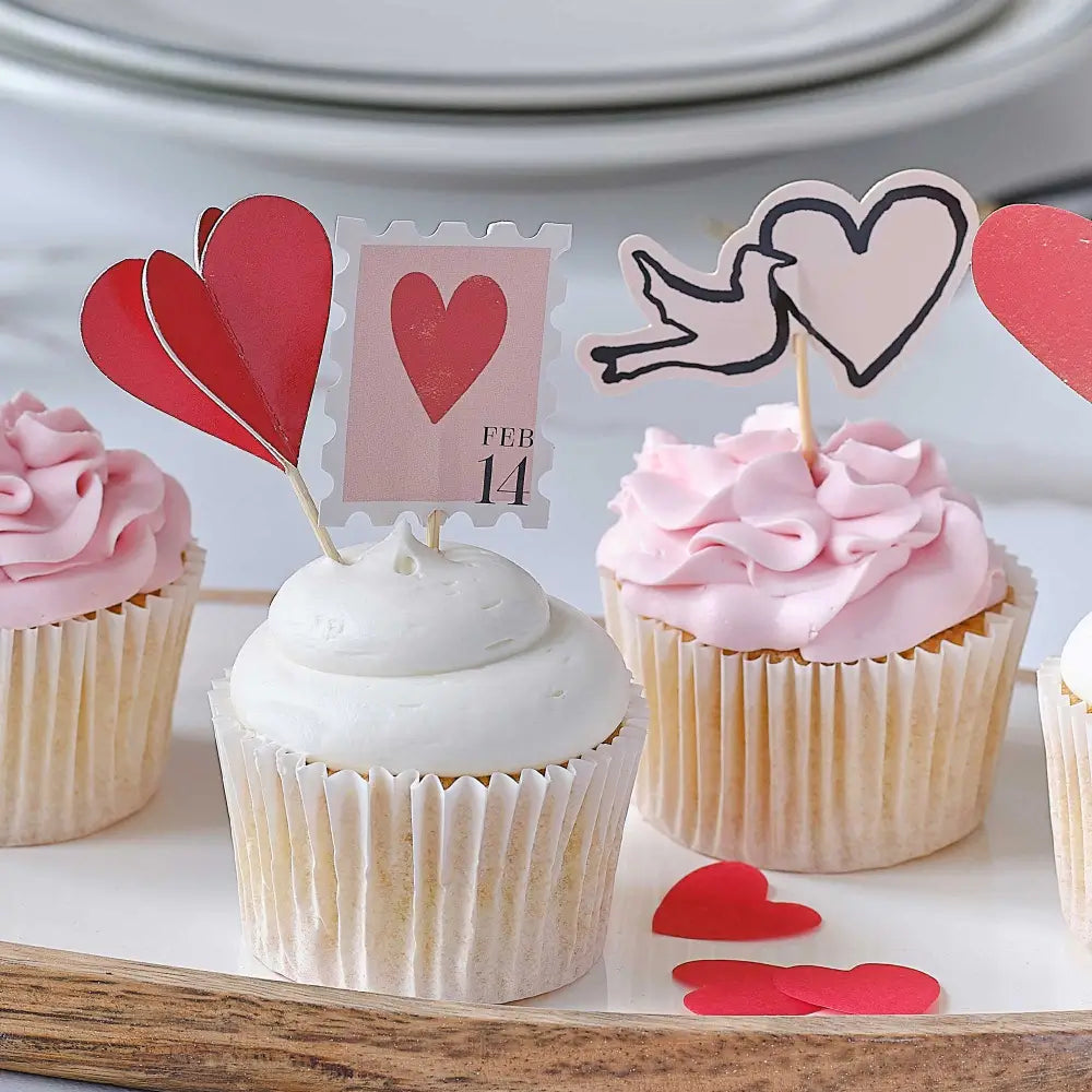 Parisian Love Valentine's Day Cupcake Toppers 12pk