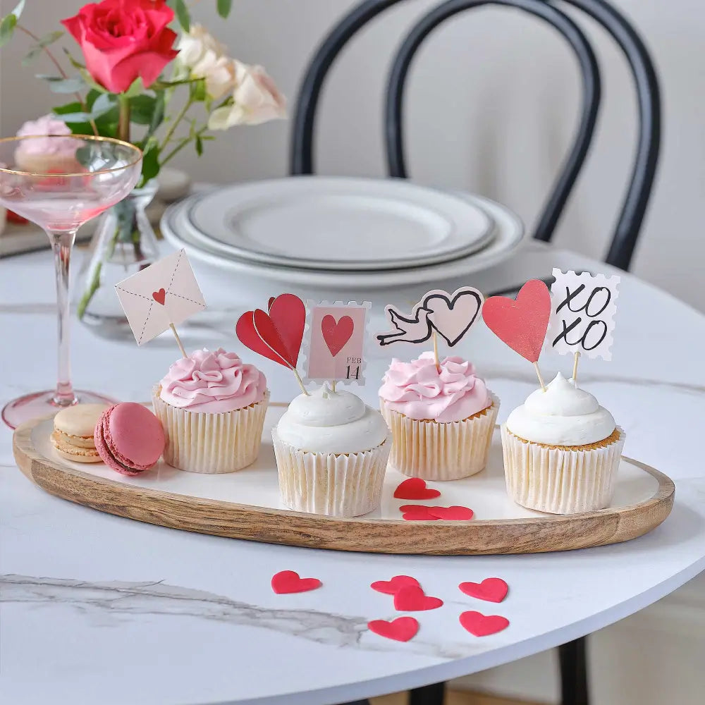 Parisian Love Valentine's Day Cupcake Toppers 12pk