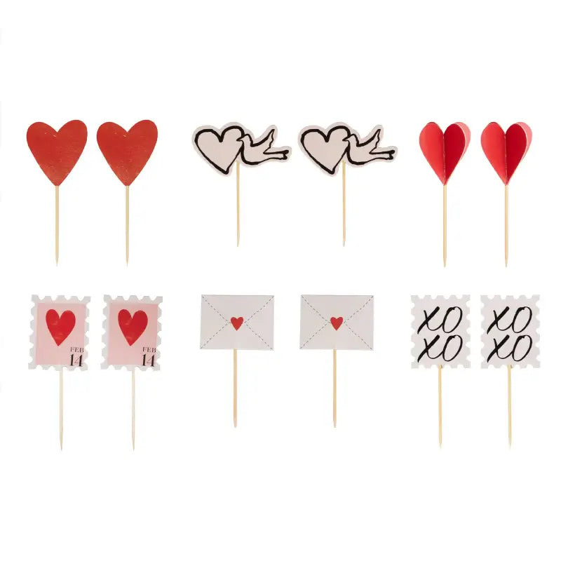 Parisian Love Valentine's Day Cupcake Toppers 12pk