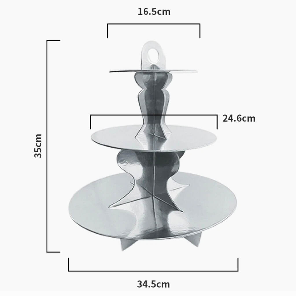 Silver party dessert stand for cupcakes and sweets