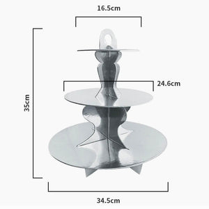 Silver party dessert stand for cupcakes and sweets