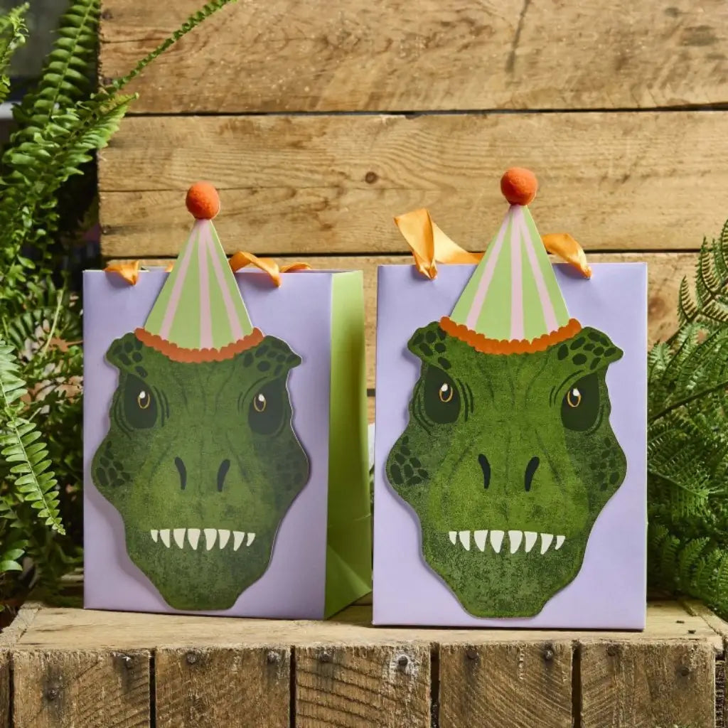 Party Dinosaurs paper party bags 24cm x 15cm 5 pack