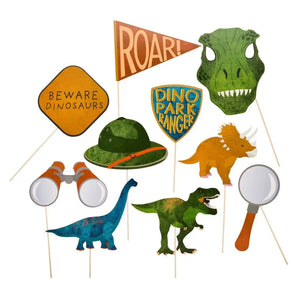 Dinosaur birthday photo booth props for kids