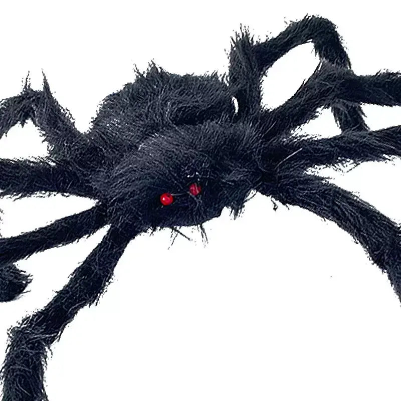 150cm Giant Black Furry Spider with Red Eyes