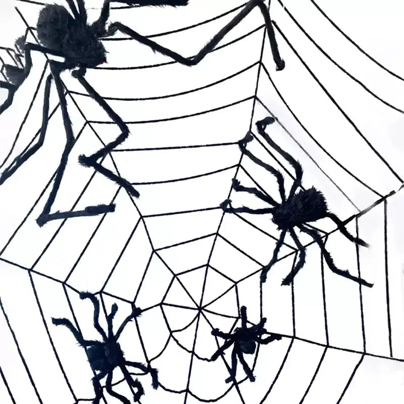 30cm Black Furry Halloween Spider Decorations