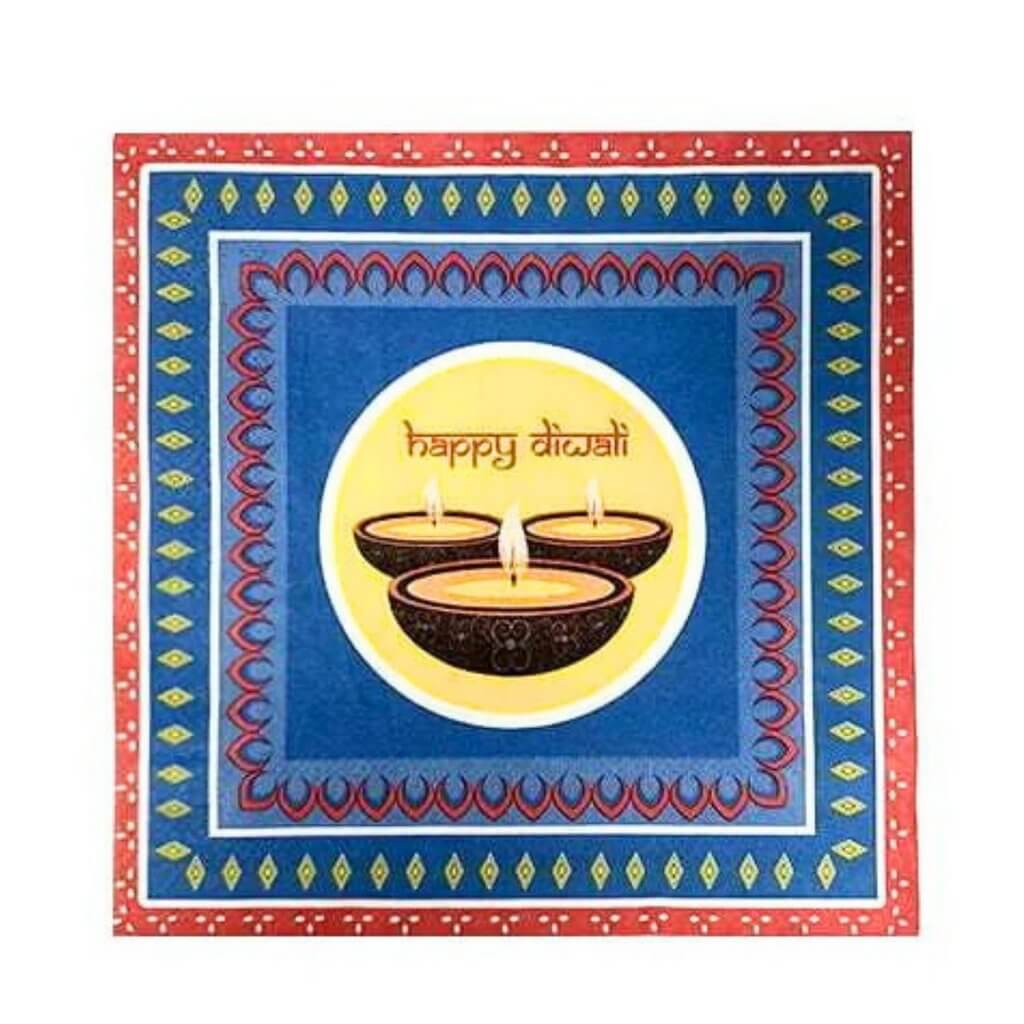 Blue Diwali Napkins 16pk