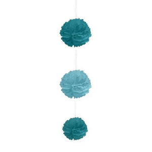 Blue Tissue Paper Pom Pom Balls 3pk