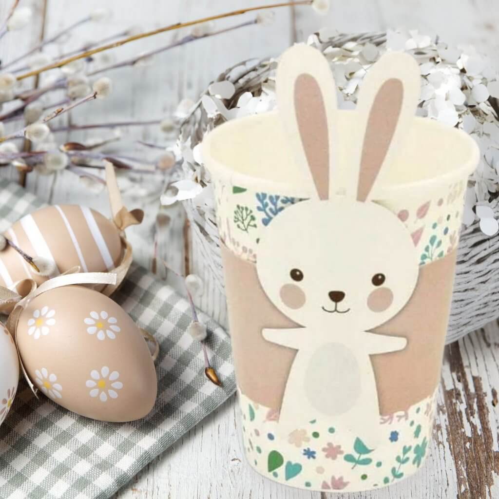 Easter Bunny Paper Cups & Wraps 8pk