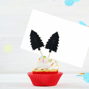 Christmas Tree Glitter Cupcake Picks 12pk