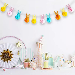 Colourful Easter Bunny Honeycomb Garland