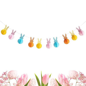 Colourful Easter Bunny Honeycomb Garland