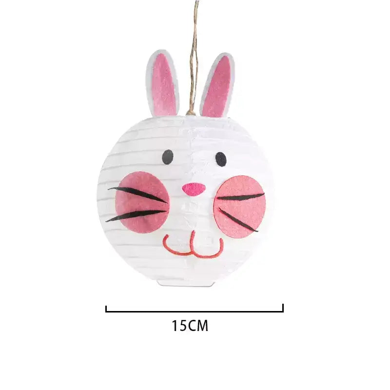 Pink Easter Bunny Lanterns 3pk
