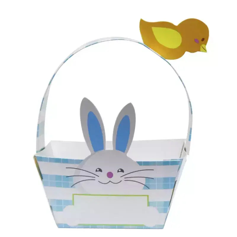 Pink & Blue Easter Bunny Paper Baskets 4pk