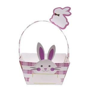 Pink & Blue Easter Bunny Paper Baskets 4pk