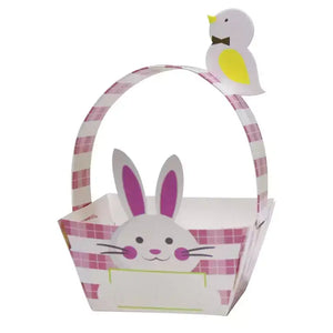 Pink & Blue Easter Bunny Paper Baskets 4pk