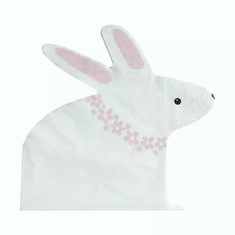 Easter Bunny Shaped Paper Napkins 20pk