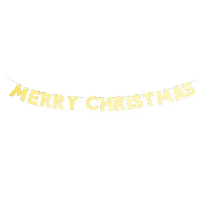 Gold Glitter Merry Christmas Paper Banner 2m