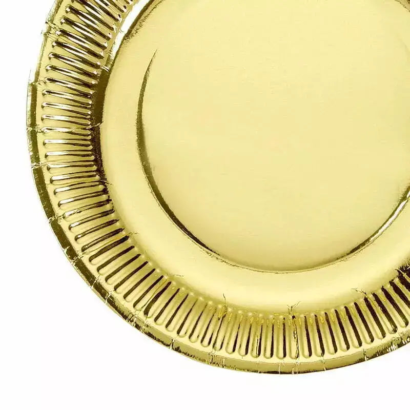 Golden Foil Paper Plates 23cm 6pk