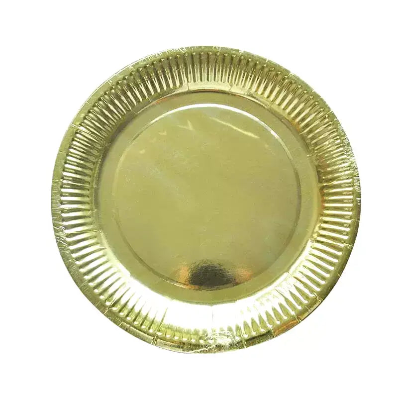 Golden Foil Paper Plates 23cm 6pk