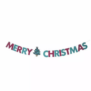 Red Green Merry Christmas Paper Banner