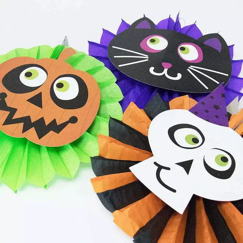 Halloween Paper Fan Hanging Decorations 3pk