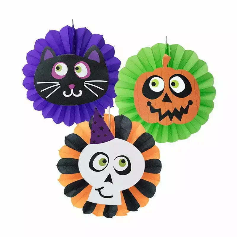 Halloween Paper Fan Hanging Decorations 3pk