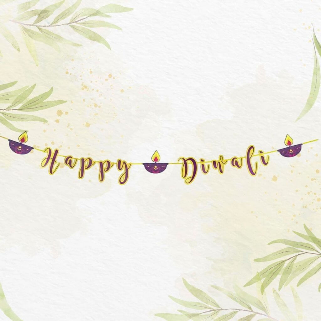 Purple & Gold Happy Diwali Banner