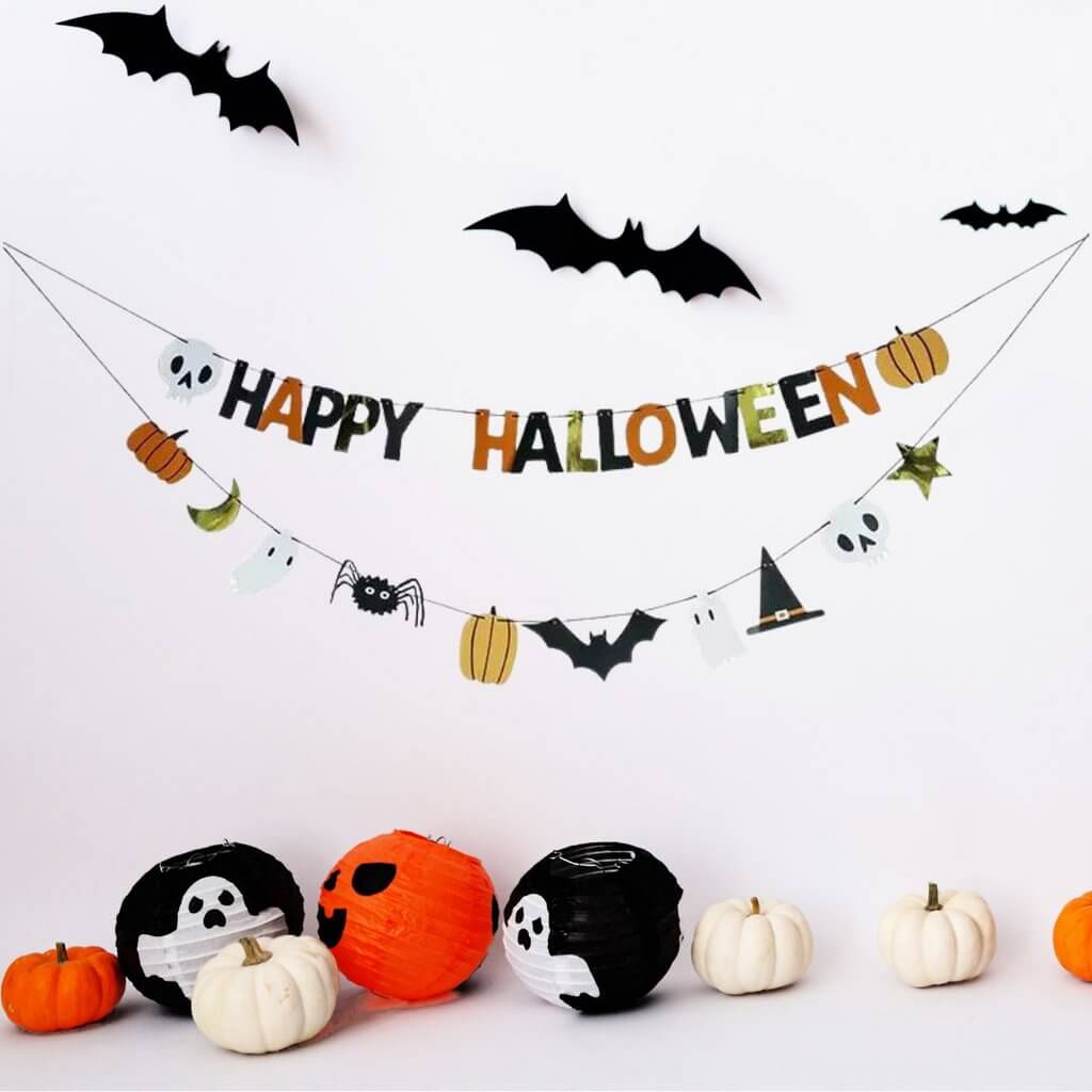 Happy Halloween Paper Banner Bunting 2pk