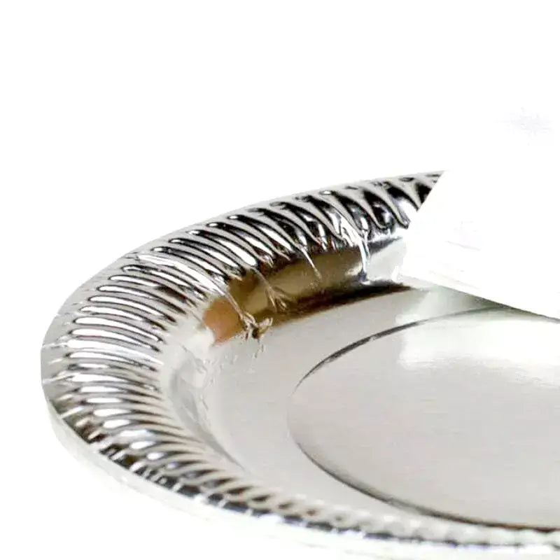 Silver Foil Paper Plates 23cm 6pk