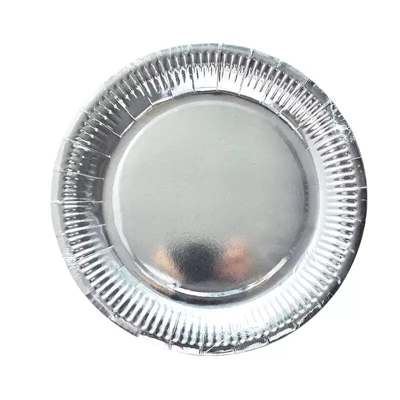Silver Foil Paper Plates 23cm 6pk