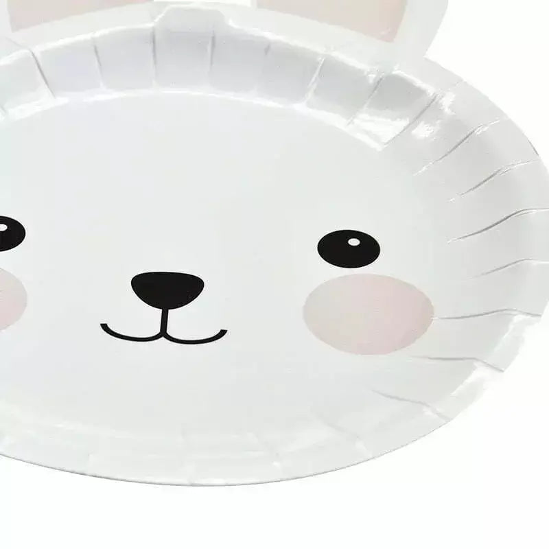 White Easter Bunny Plates 8pk