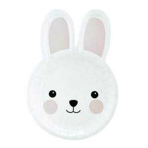 White Easter Bunny Plates 8pk