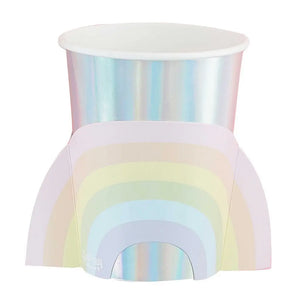 Pastel & Iridescent Rainbow Paper Cups 8pk