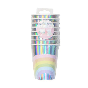 Pastel & Iridescent Rainbow Paper Cups 8pk