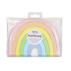 Pastel & Iridescent Rainbow Paper Napkins 16pk