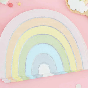 Pastel & Iridescent Rainbow Paper Napkins 16pk