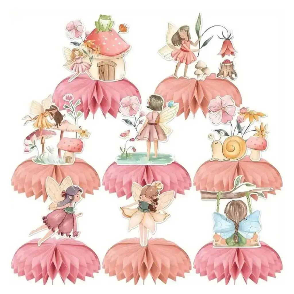 Pastel Baby Pink Fairy Honeycomb Centrepieces 8pk