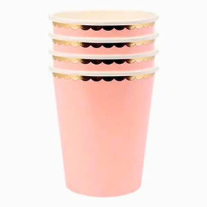 Pastel Baby Pink Scalloped Edging Paper Cups 10pk