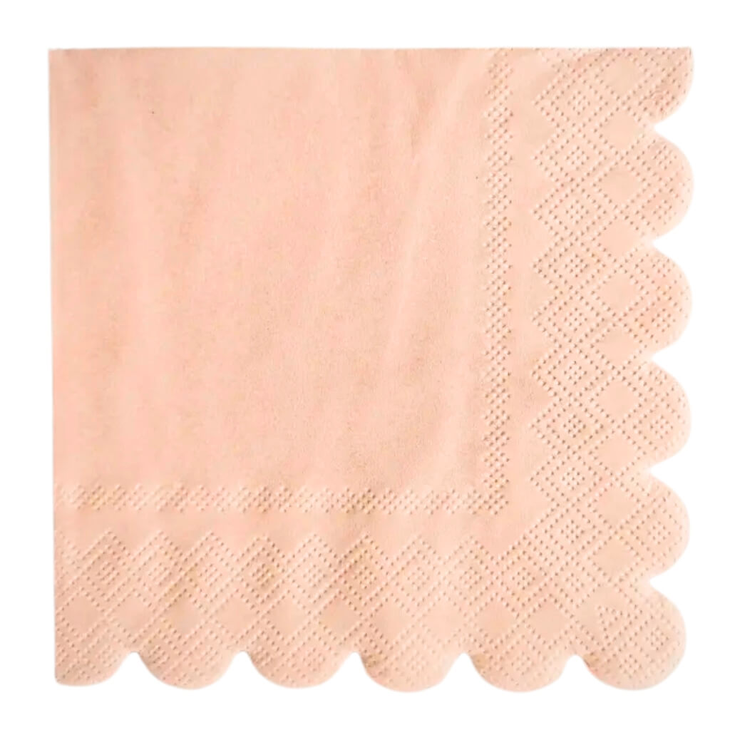 Pastel Baby Pink Scalloped Edging Paper Napkins 10pk