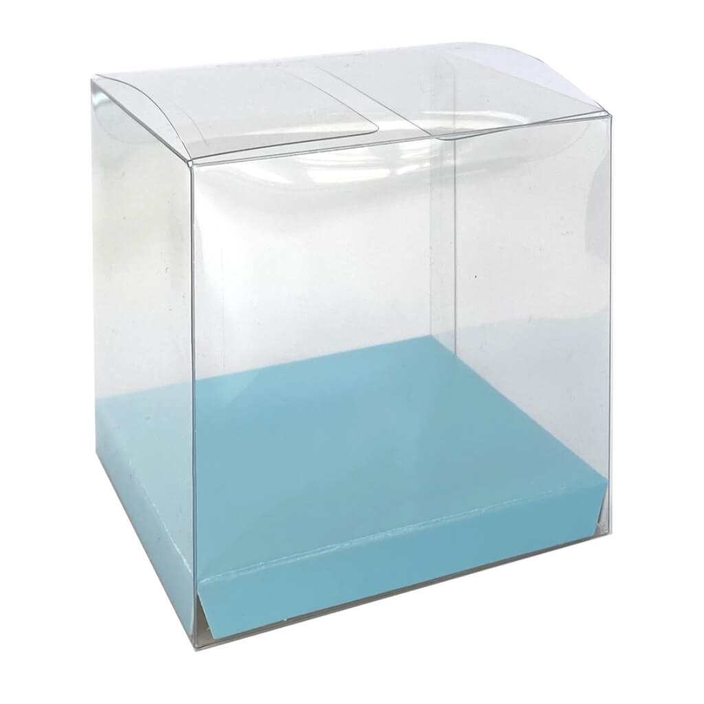 Pastel Blue Clear Plastic Favour Boxes 10pk