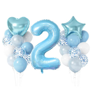 Pastel Blue Birthday Balloon Bundle 23pk number 2