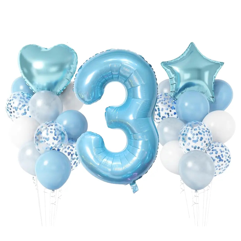 Pastel Blue Birthday Balloon Bundle 23pk number 3