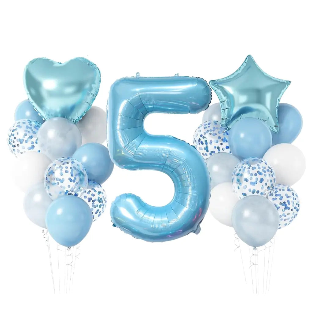 Pastel Blue Birthday Balloon Bundle 23pk number 5