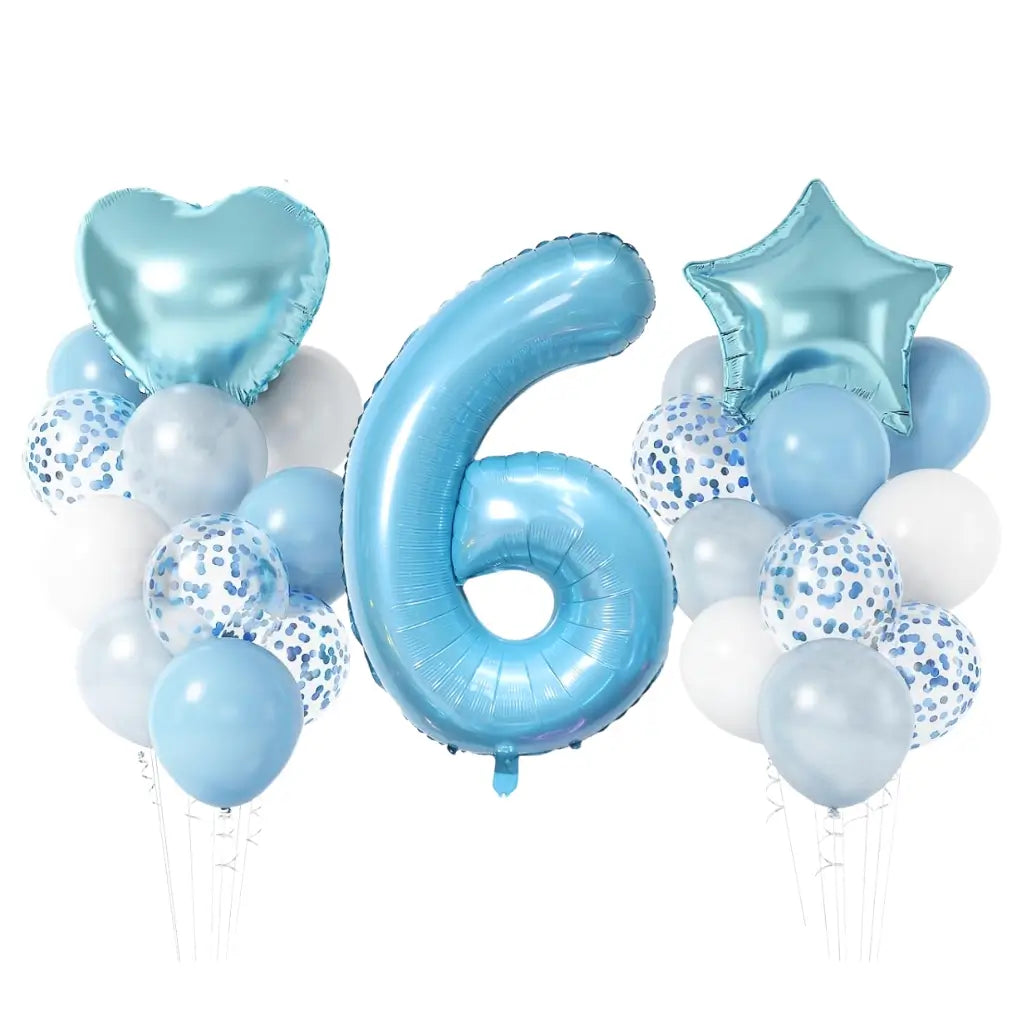 Pastel Blue Birthday Balloon Bundle 23pk number 6