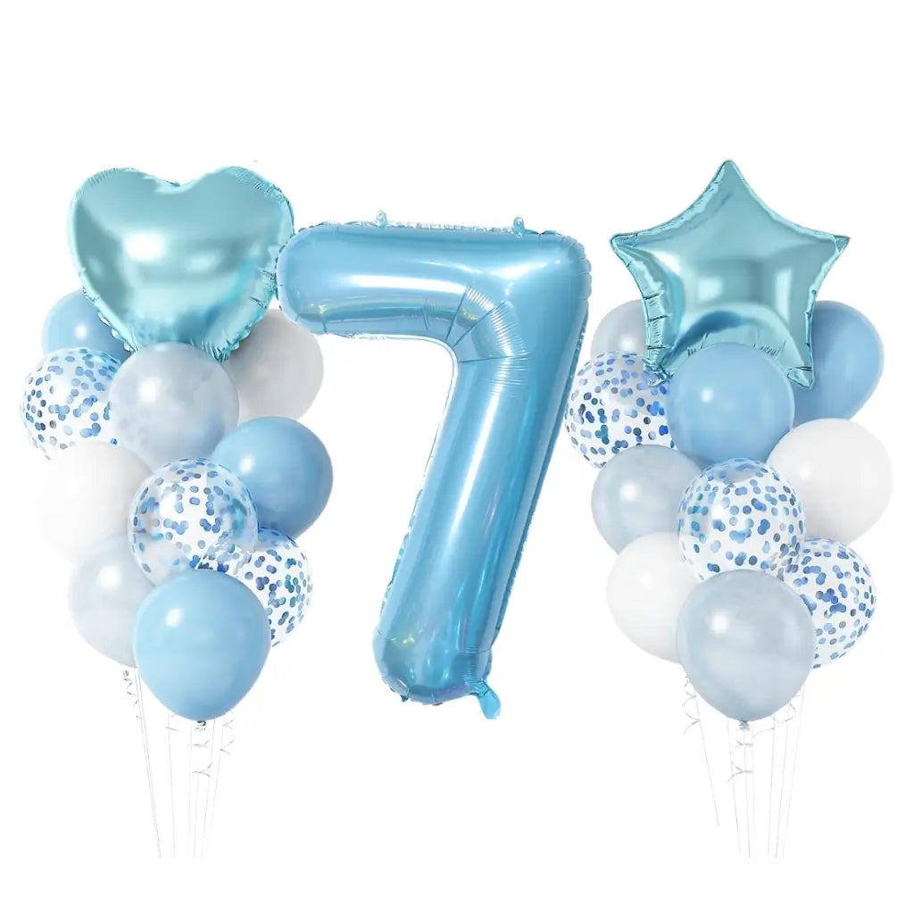 Pastel Blue Birthday Balloon Bundle 23pk number 7