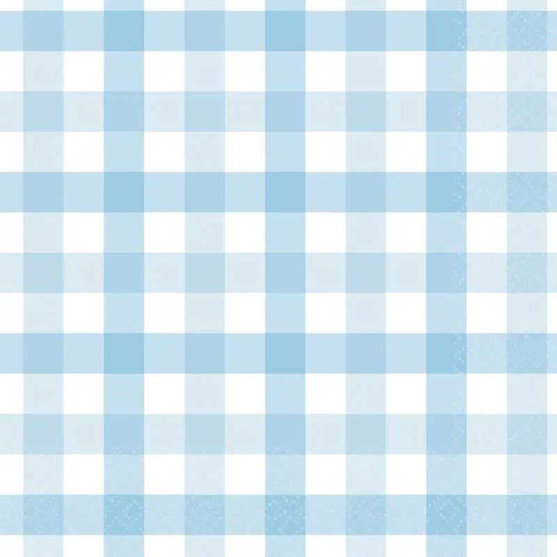 Pastel Blue Gingham Lunch Napkins 16pk