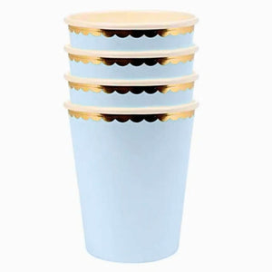 Pastel Blue Scalloped Edging Paper Cups 10pk