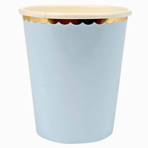 Pastel Blue Scalloped Edging Paper Cups 10pk