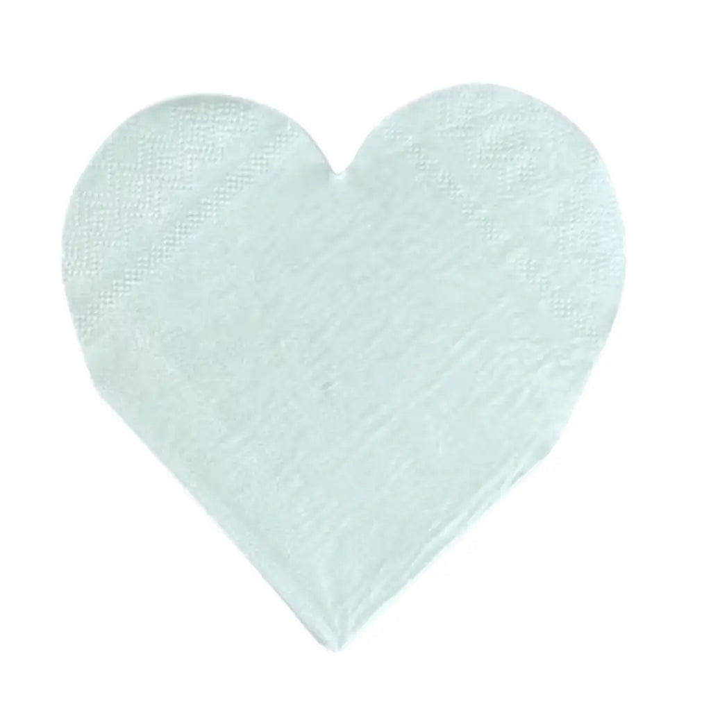 Baby blue heart shaped disposable party napkins